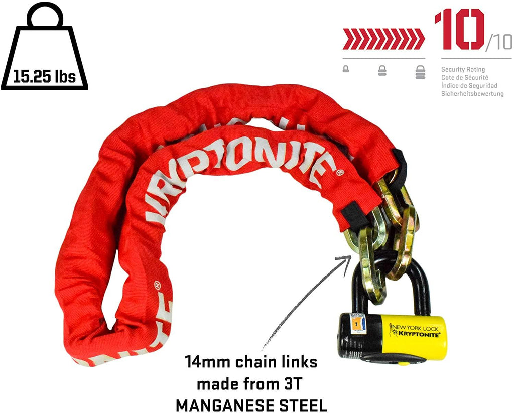 Kryptonite New York Fahgettaboudit Chain 1415 & New York Disc Lock