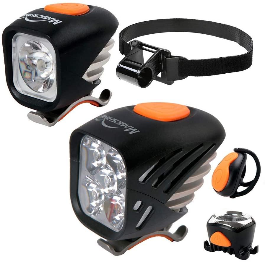 Extreme MTB Enduro LED Bicycle Lights, Mountain Bike Lights Combo, 3200 Max Lumen Handlebar Light, 1200 Max Lumen Cree Headlamp with Helmet Strap Enduro Trail Offroad