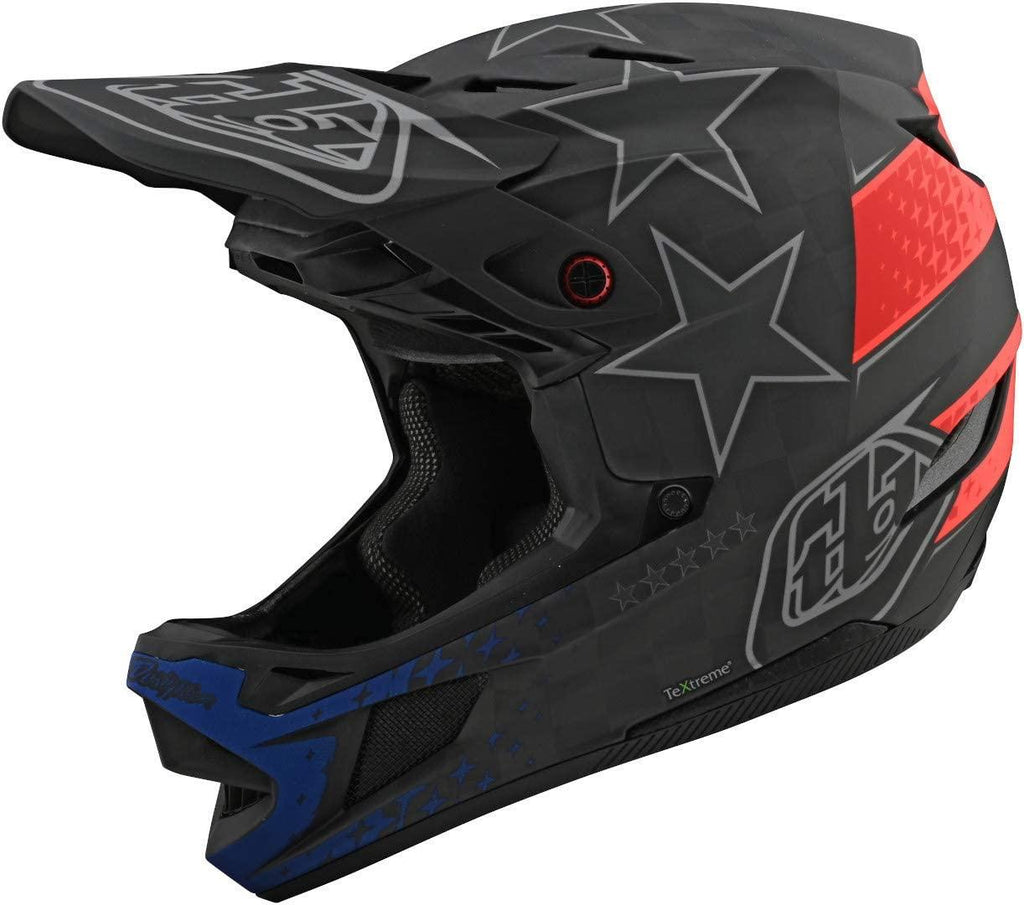 Troy Lee Designs Adult | BMX | Downhill | Mountain Bike | Full Face D4 Carbon MIPS Freedom 2.0 Helmet (X-Small, Black/Red)