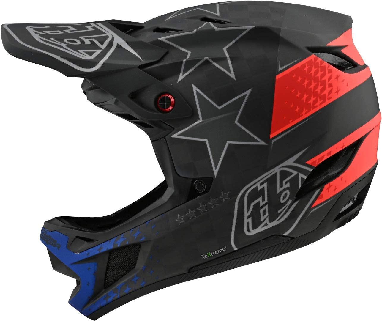 Troy Lee Designs Adult | BMX | Downhill | Mountain Bike | Full Face D4 Carbon MIPS Freedom 2.0 Helmet (X-Small, Black/Red)