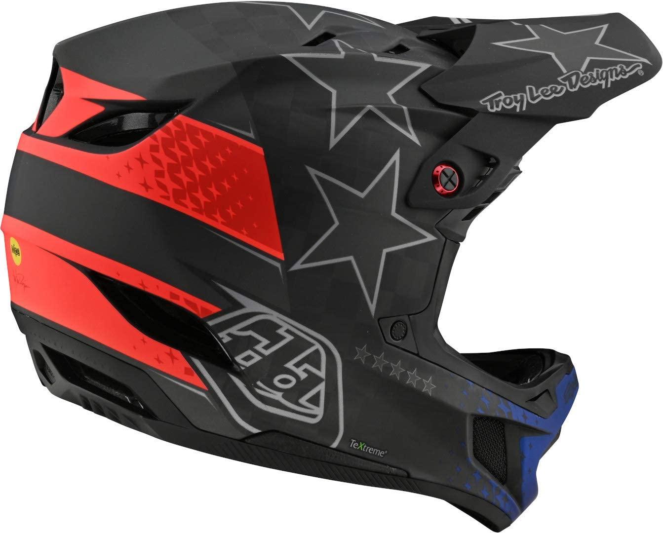 Troy Lee Designs Adult | BMX | Downhill | Mountain Bike | Full Face D4 Carbon MIPS Freedom 2.0 Helmet (X-Small, Black/Red)