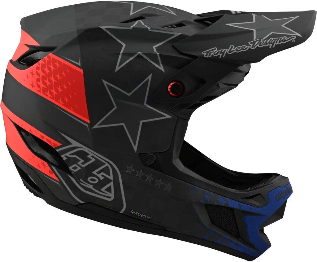 Troy Lee Designs Adult | BMX | Downhill | Mountain Bike | Full Face D4 Carbon MIPS Freedom 2.0 Helmet (X-Small, Black/Red)