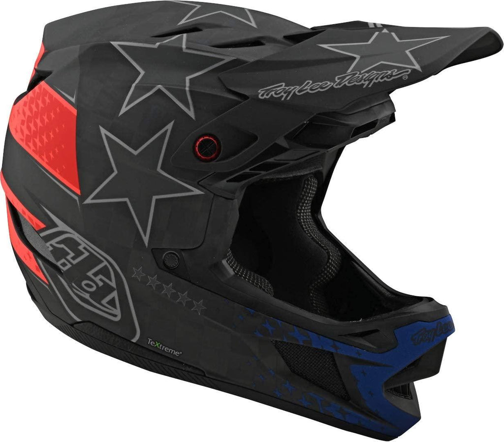 Troy Lee Designs Adult | BMX | Downhill | Mountain Bike | Full Face D4 Carbon MIPS Freedom 2.0 Helmet (X-Small, Black/Red)