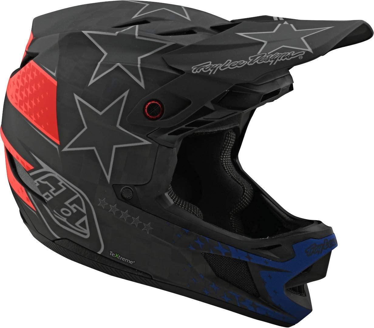 Troy Lee Designs Adult | BMX | Downhill | Mountain Bike | Full Face D4 Carbon MIPS Freedom 2.0 Helmet (X-Small, Black/Red)