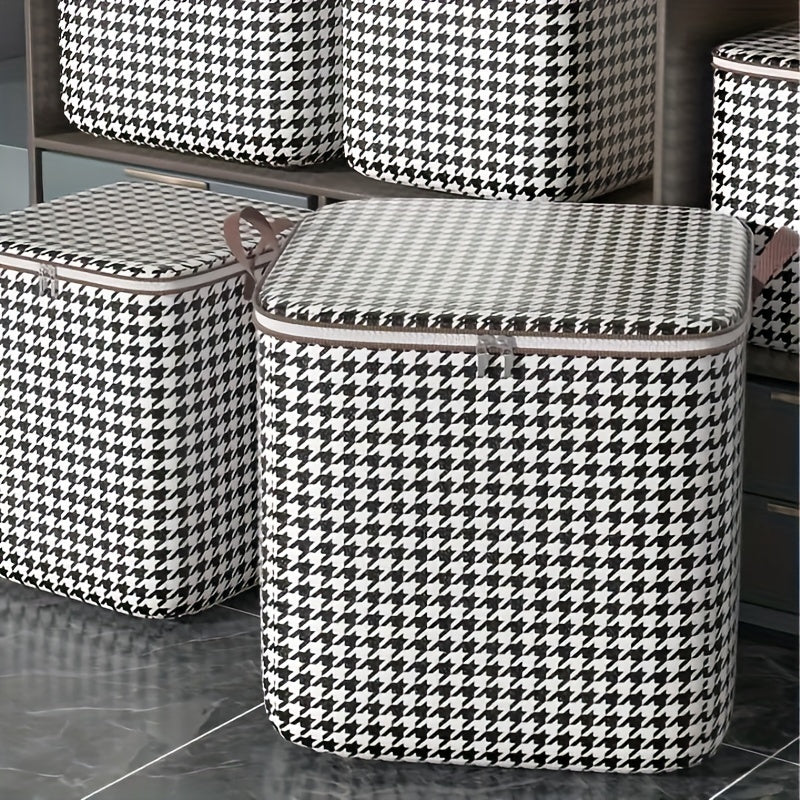180-liter Houndstooth Bag Clothes LarCapacity Household Quilt Bag Moving Bag PacMoisture-proof Bag For PacClothes