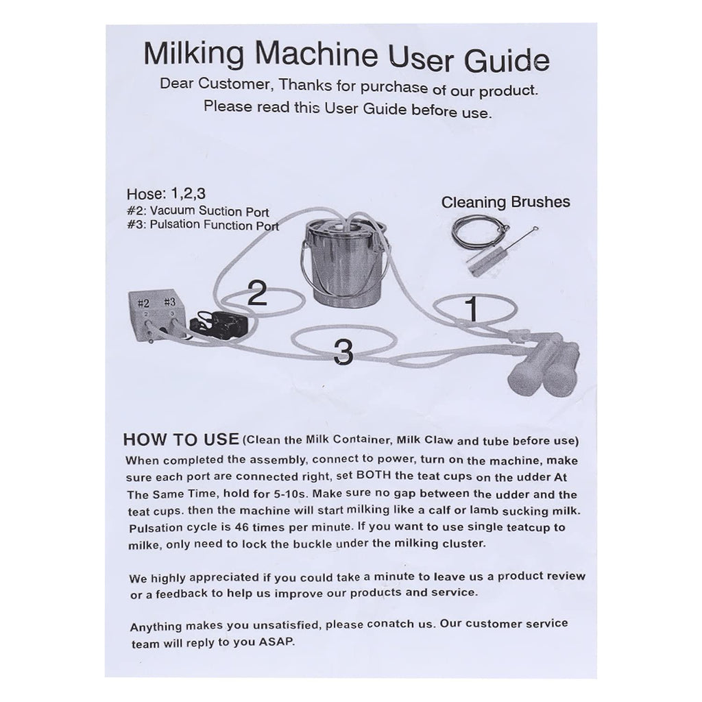 5L Electric Cow Goat MilMachine, Portable Pulsation MilMachine Single Bucket Piston Vacuum Pump