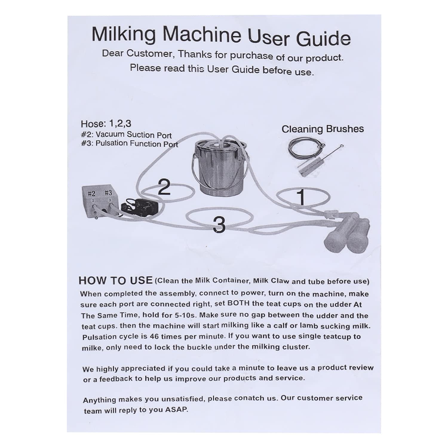 5L Electric Cow Goat MilMachine, Portable Pulsation MilMachine Single Bucket Piston Vacuum Pump