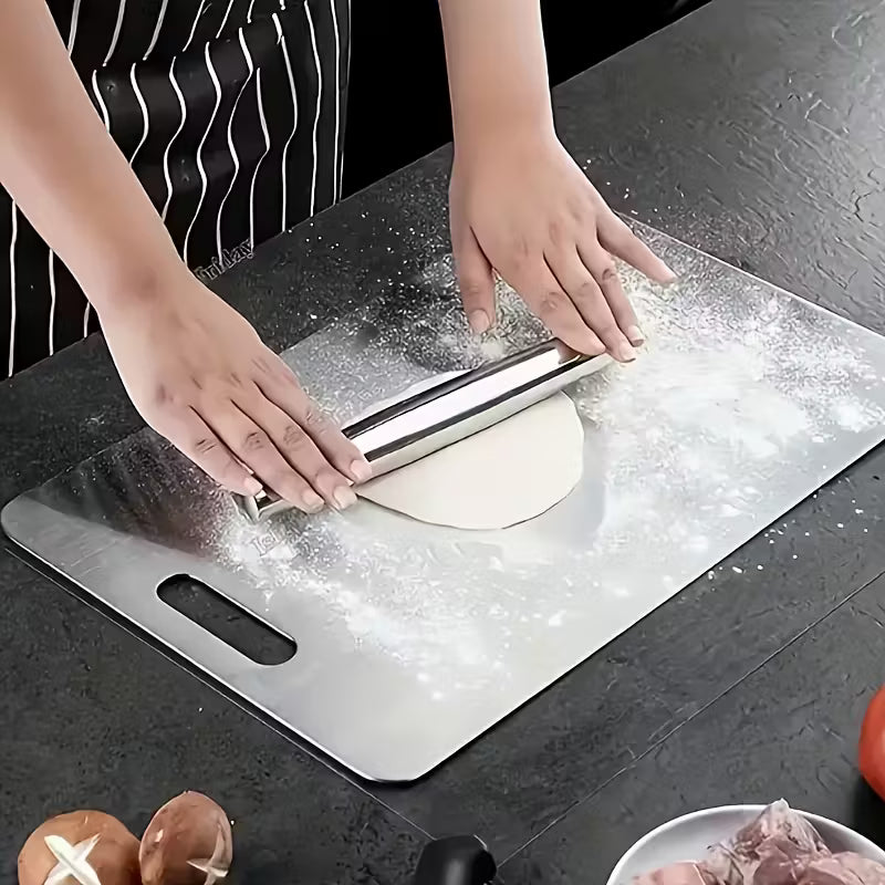 Block Set with Non-Slip Base & Storage - Heavy-Duty 201 Cutting Boards, Dishwasher, Space-Saving Modern Kitchen Board Set with Knife-Friendly Design, BPA-Free & Rustproof for Meat, Vegetables, Cheese, Bread