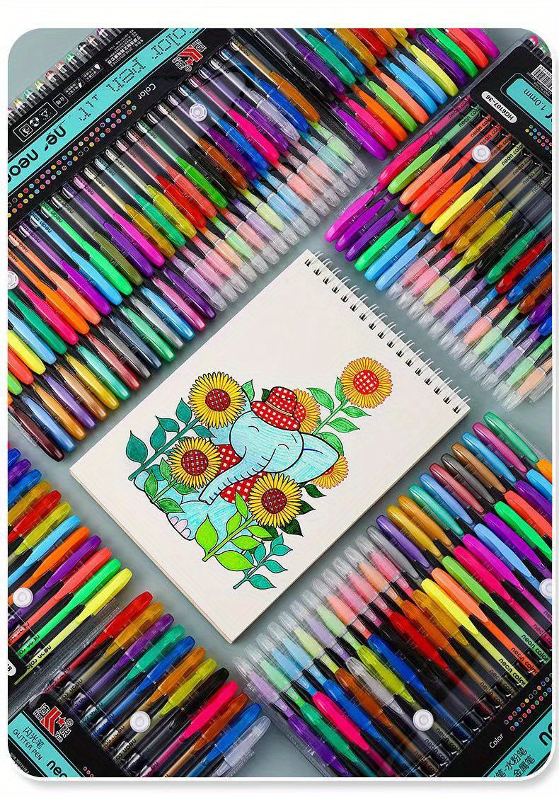 8/24/36/48/60/100pcsGelmushta Gel Pens Unique Colors (No Duplicates) Set For Adult Coloring Books Drawing With Case