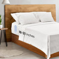 LuxClub 6 PC Extra Deep Pocket King Size Sheets &amp; Pillowcases Set - Hotel Bedding Silky Soft Eco Friendly Wrinkle Free Ultra Soft Cooling Bed Sheet Set deep Pocket up to 21" (King, White)