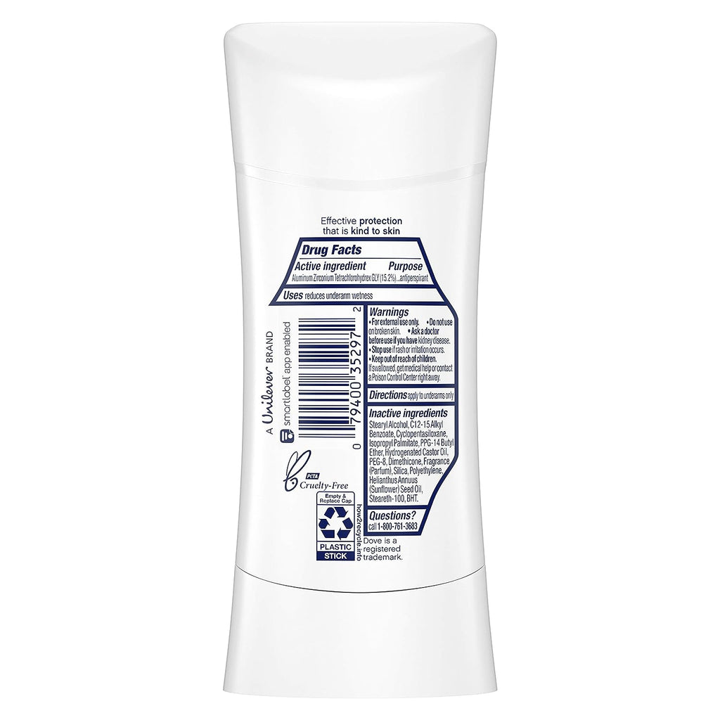 Dove Antiperspirant Deodorant with 48 Hour Protection Advance Cool Essentials Deodorant for Women, 2.6 Ounce (Pack of 4)
