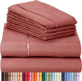 LuxClub 6 PC King Size Sheet Set Bamboo Sheets Deep Pockets 18" Eco Friendly Wrinkle Free Cooling Sheets Machine Washable Hotel Bedding Silky Soft - Salmon Pink King