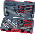 Teng Tools 48 Piece 3/8 Inch Drive 6 Point Metric & SAE Regular/Shallow Socket & Tool Set - T3848