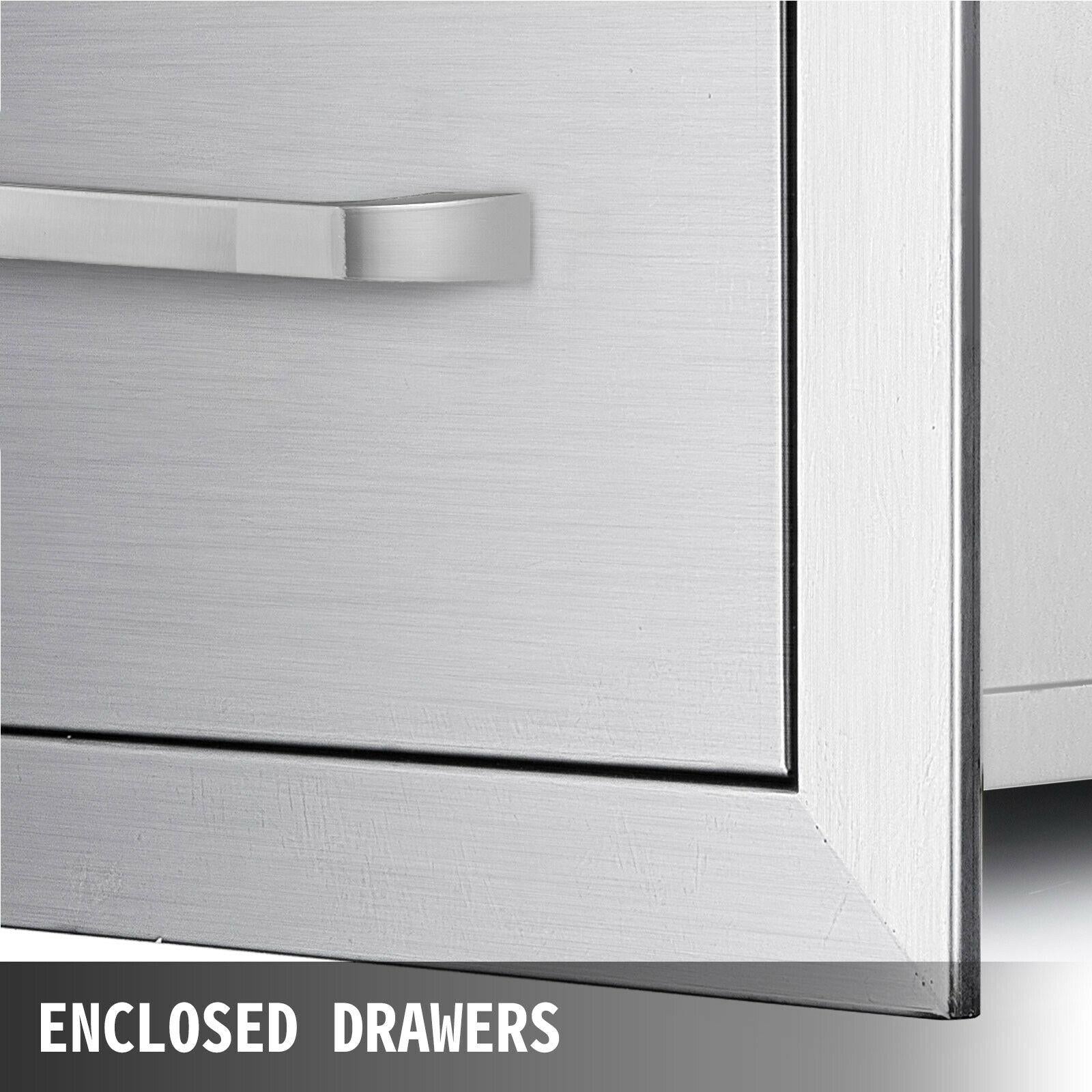 30"X17" Outdoor Kitchen Triple Drawer Paper Roll Holder  Steel Drawer