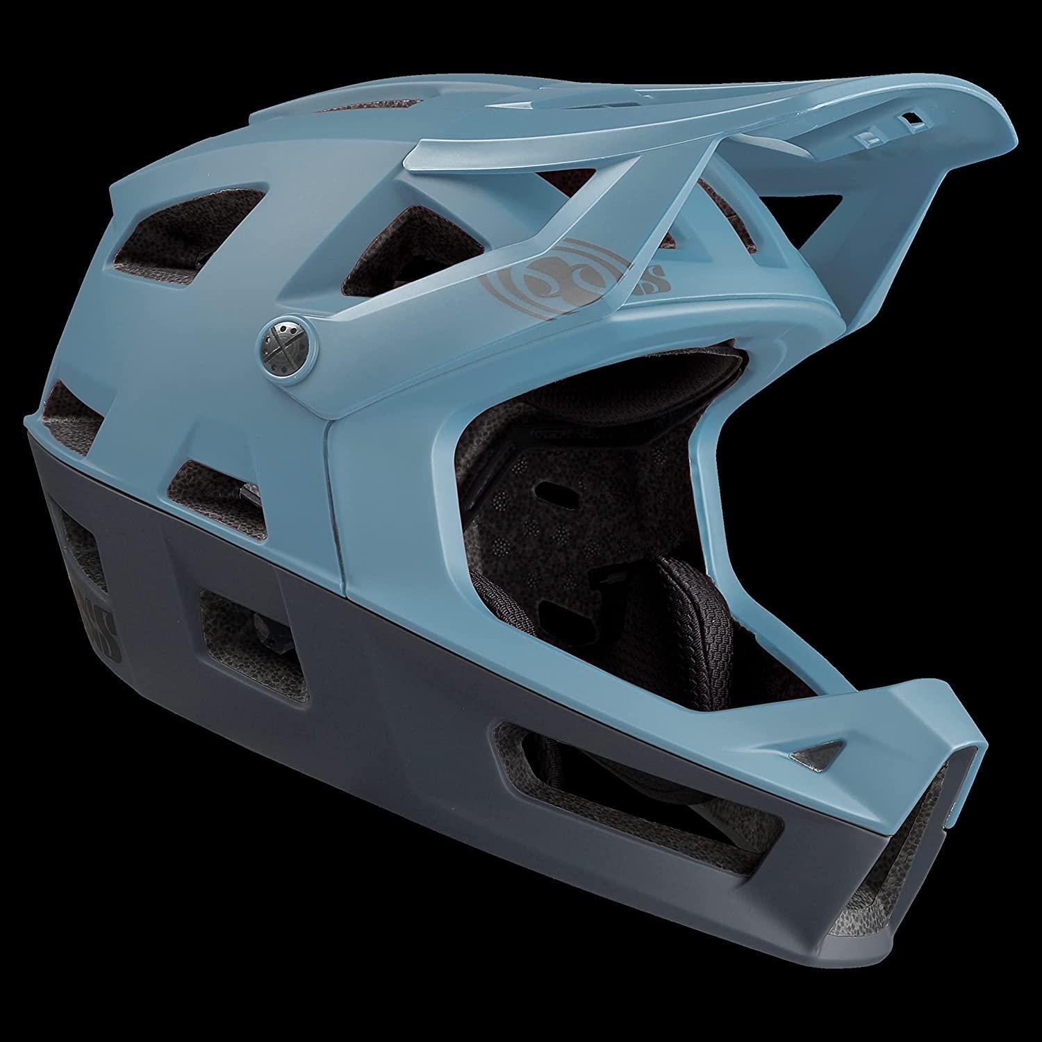 IXS Unisex Trigger FF (Ocean,S/M)- Adjustable with Compatible Visor 54-58cm Adult Helmets for Men Women,Protective Gear with Quick Detach System & Magnetic Closure