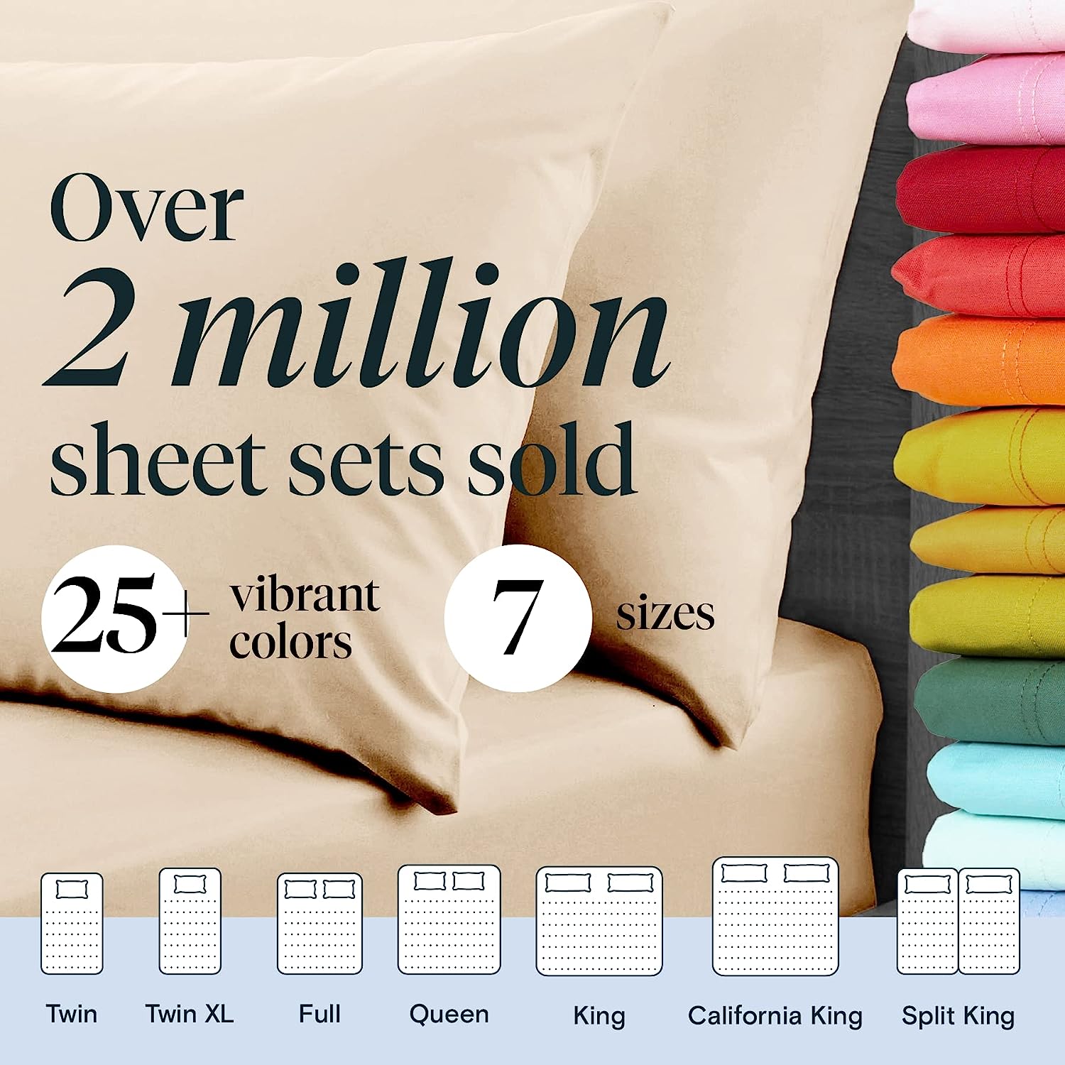 LuxClub 6 PC Queen Sheet Set Bamboo Sheets Deep Pockets 18" Eco Friendly Wrinkle Free Cooling Sheets Machine Washable Hotel Bedding Silky Soft - Cream Queen