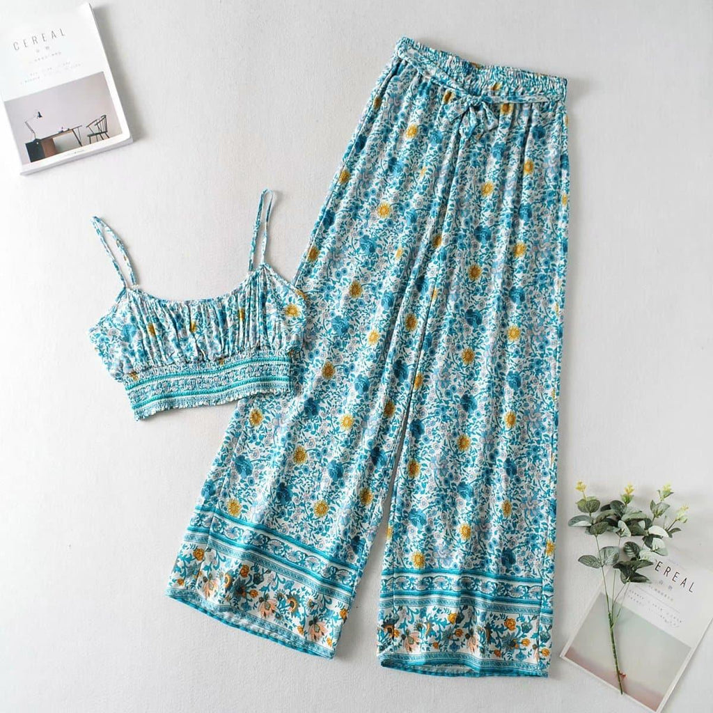 casual boho tank top and loose trouser