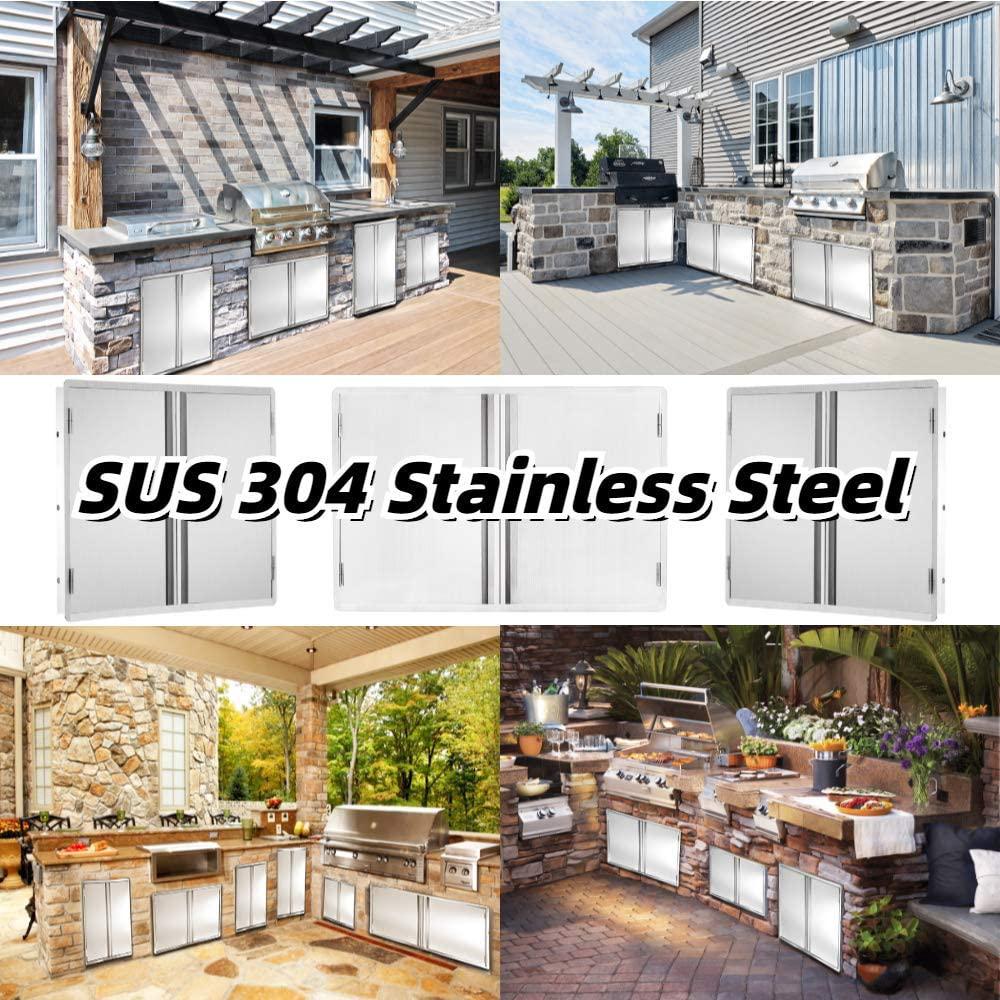 Outdoor Kitchen Doors 31" W X 21" H 304  Steel Door BBQ Access Door Hor