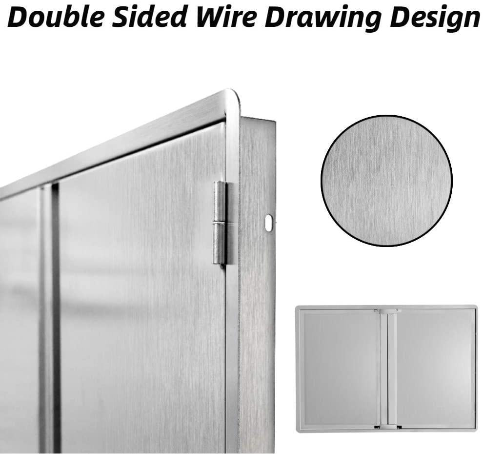 Outdoor Kitchen Doors 31" W X 21" H 304  Steel Door BBQ Access Door Hor