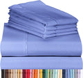 LuxClub 6 PC California King Size Sheet Set Bamboo Sheets Deep Pockets 18" Eco Friendly Wrinkle Free Cooling Sheets Machine Washable Hotel Bedding Silky Soft - Violet Blue California King