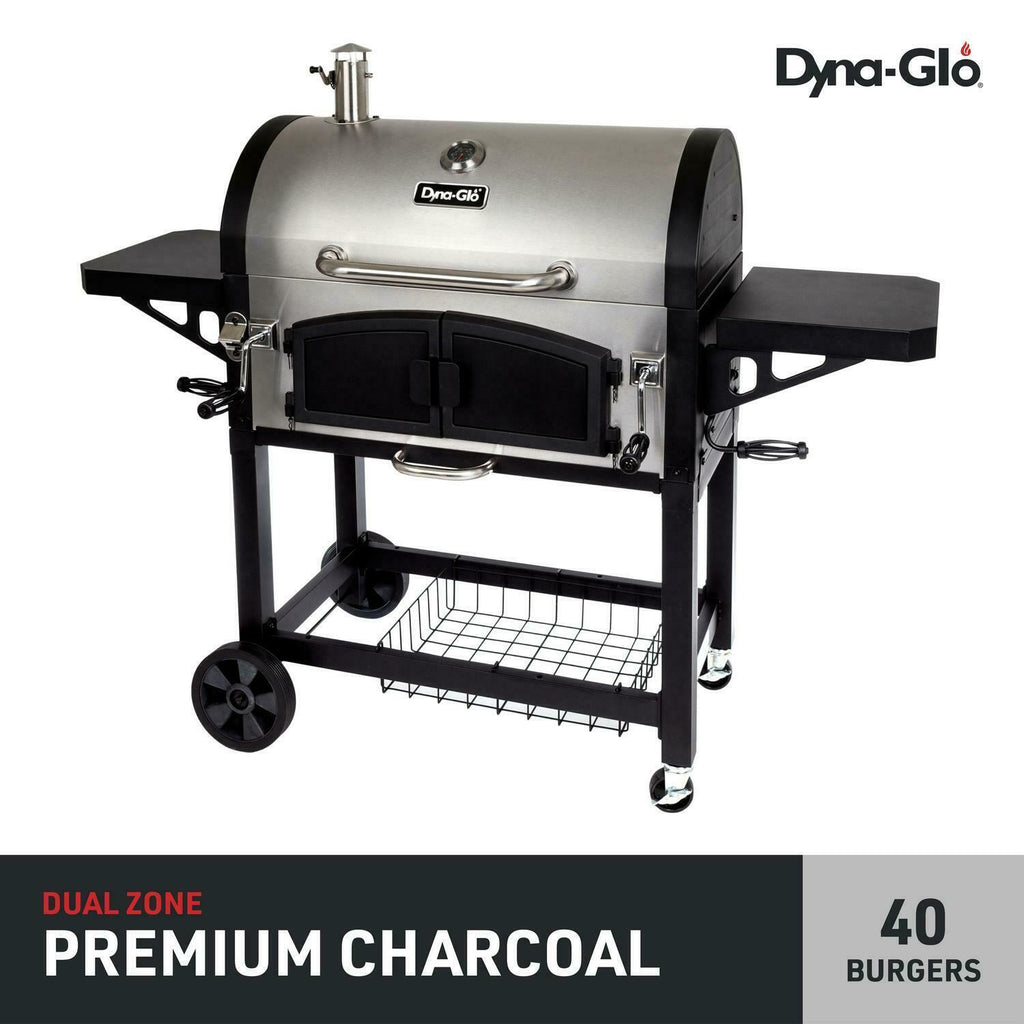 Charcoal Grill BBQ Barbecue Dual Chamber Steel Outdoor CooPatio Backyard