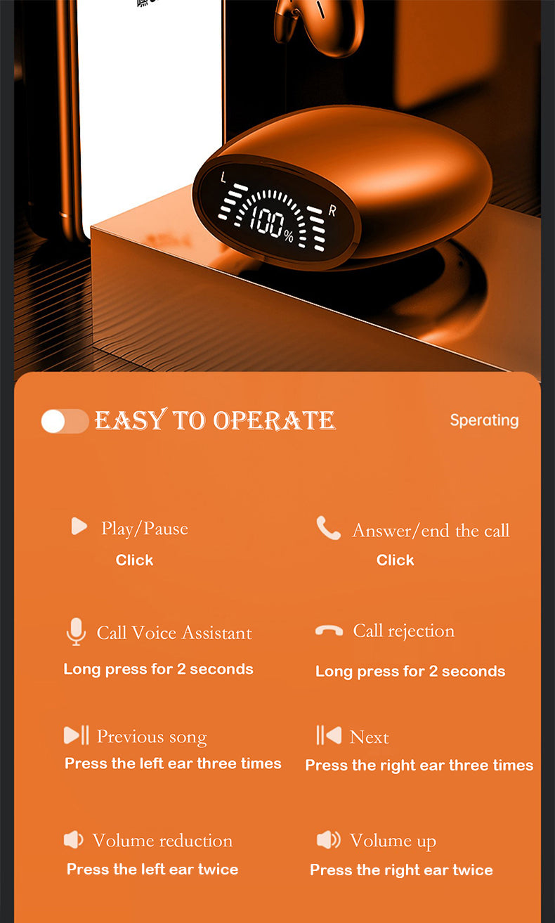 Ultra-Long Standby Wireless Earphone Headset - Ultra-Thin On-Ear Sports Bass For Android &amp; Ios