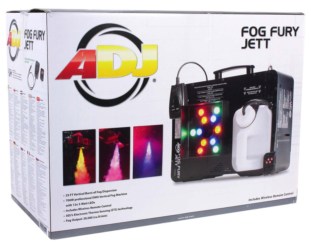 American DJ Fog Fury Jett Vertical Fog Machine+Wireless Remote+Par Light+Cable