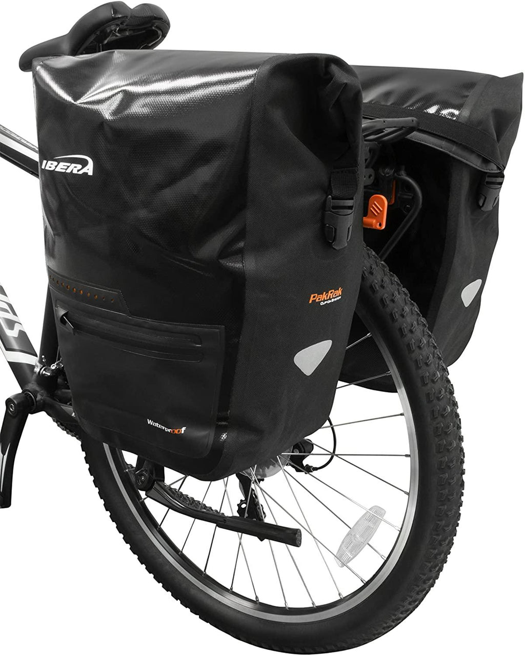 Ibera Bike Pannier Bag - PakRak Clip-On Quick-Release Waterproof Bicycle Panniers (Pair)