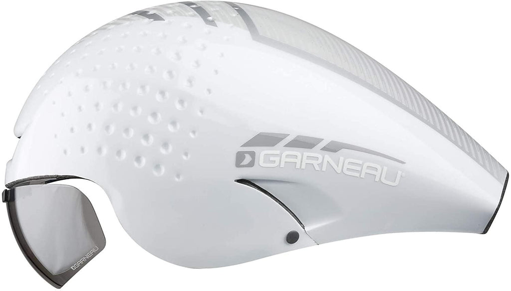 Louis Garneau, LG P-09 Aerodynamic, Safety Certified, TT Bike Helmet, White/Silver/Gray, Small