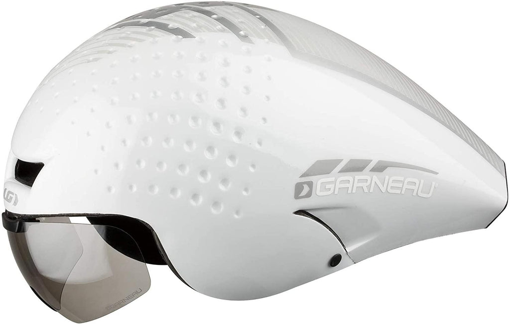Louis Garneau, LG P-09 Aerodynamic, Safety Certified, TT Bike Helmet, White/Silver/Gray, Small