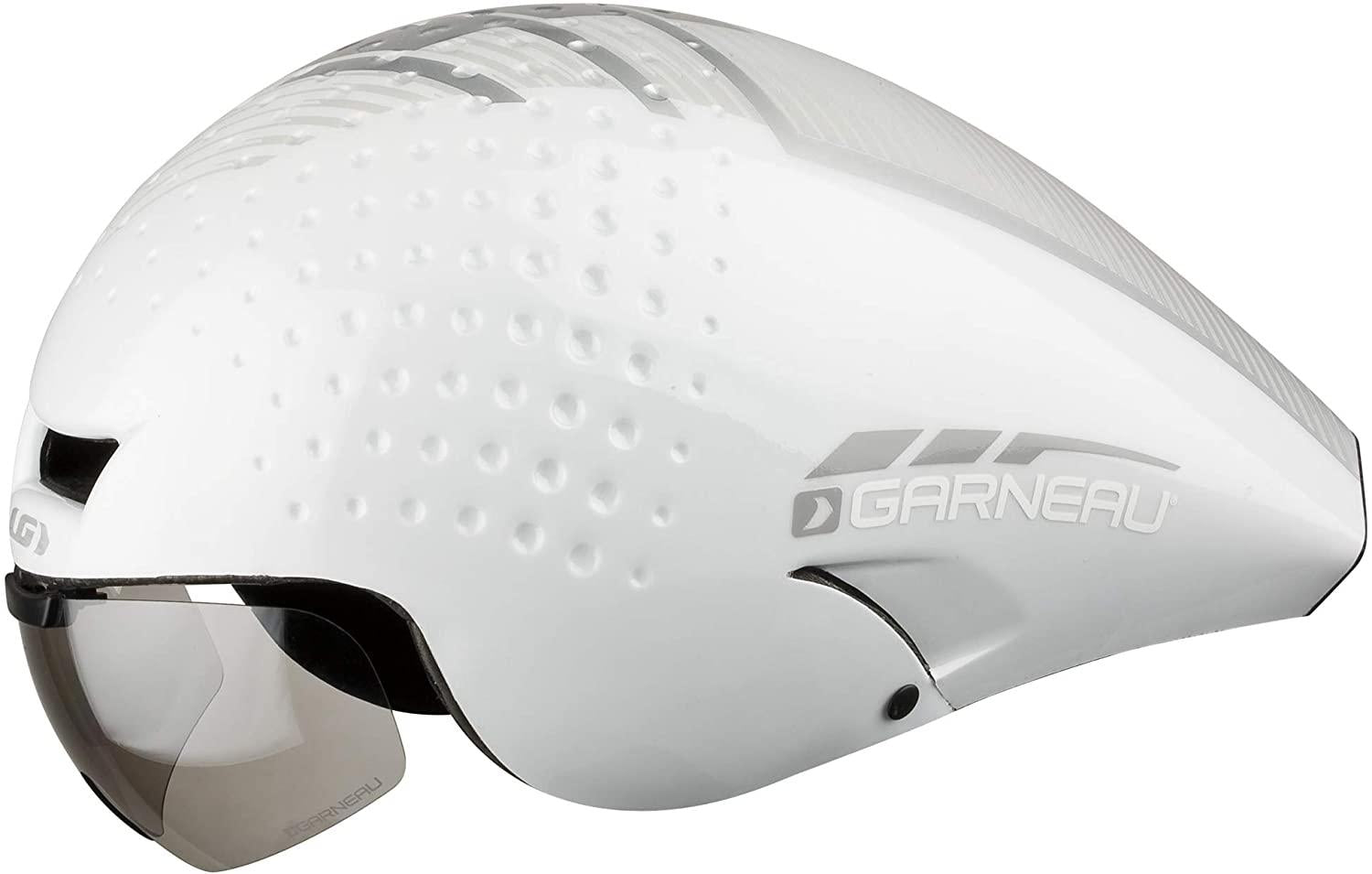 Louis Garneau, LG P-09 Aerodynamic, Safety Certified, TT Bike Helmet, White/Silver/Gray, Small