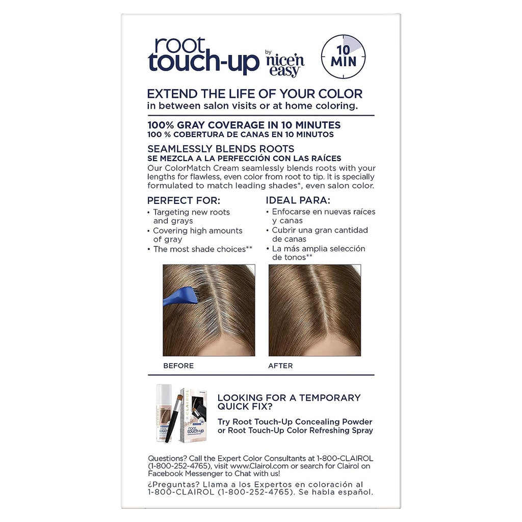 Clairol Root Touch-Up by Nice'n Easy Permanent Hair Dye, 6A Light Ash Brown Hair Color, Pack of 2