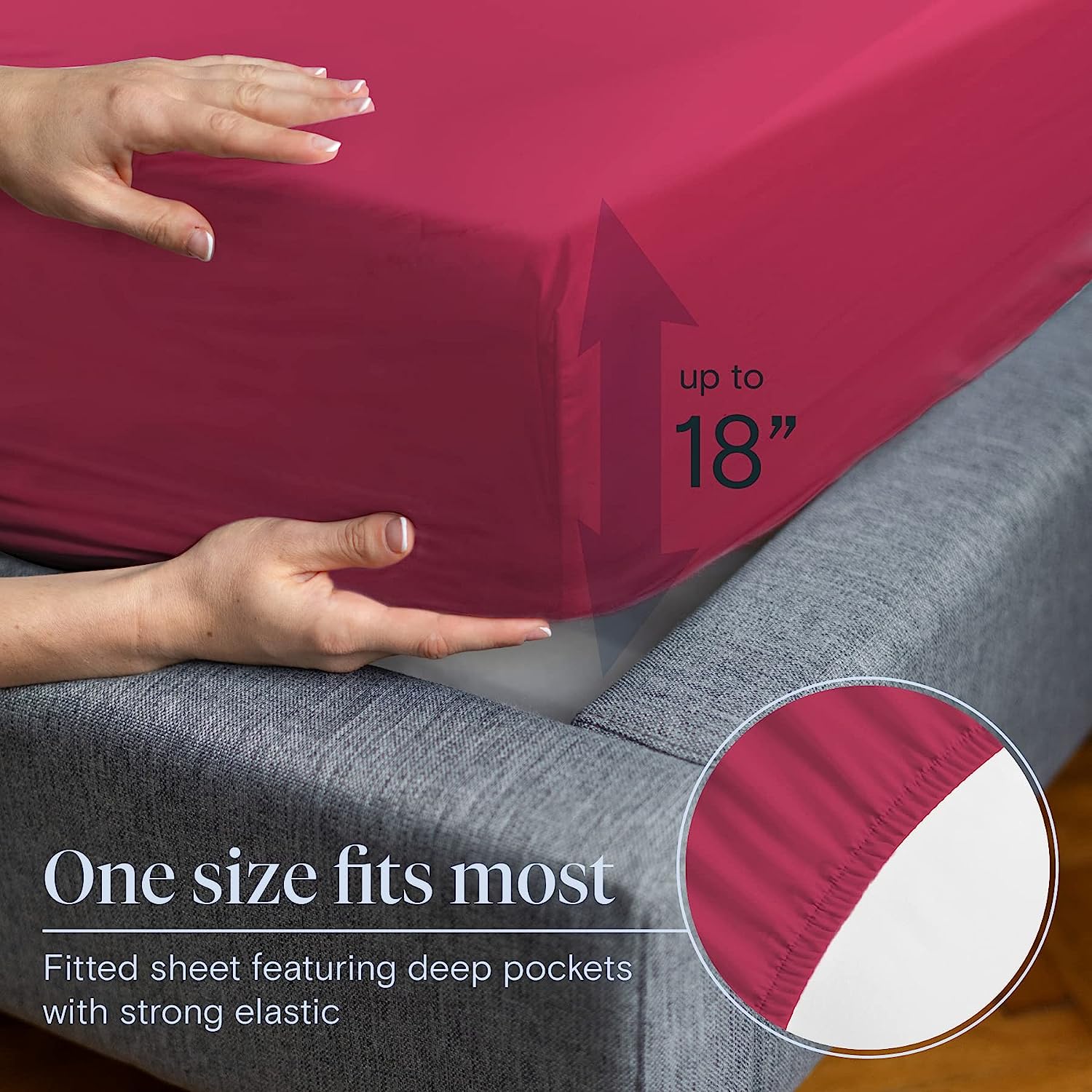 LuxClub 6 PC King Size Sheet Set Bamboo Sheets Deep Pockets 18" Eco Friendly Wrinkle Free Cooling Sheets Machine Washable Hotel Bedding Silky Soft - Burgundy King