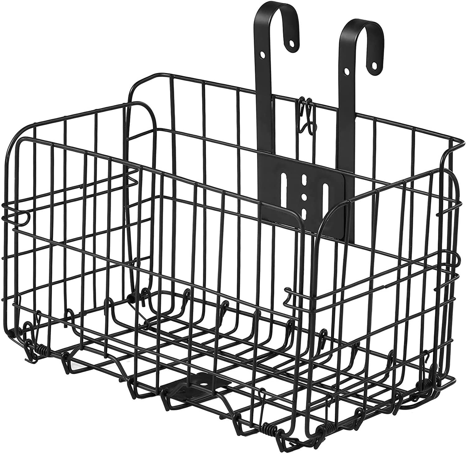 DALIZHAI777 Bike Bag Folding Bike Basket Detchable Steel Wire Bike Handlebar Front Basket Bicycle Rear Rack Hanging Basket with Liner Bag Tote and 2 Hooks Bicycle Accessories