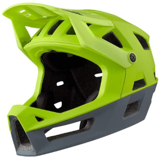 IXS Unisex Trigger FF Full Face All-Mountain Trail Enduro Protective Bike Helmet, Lime, Medium/Large