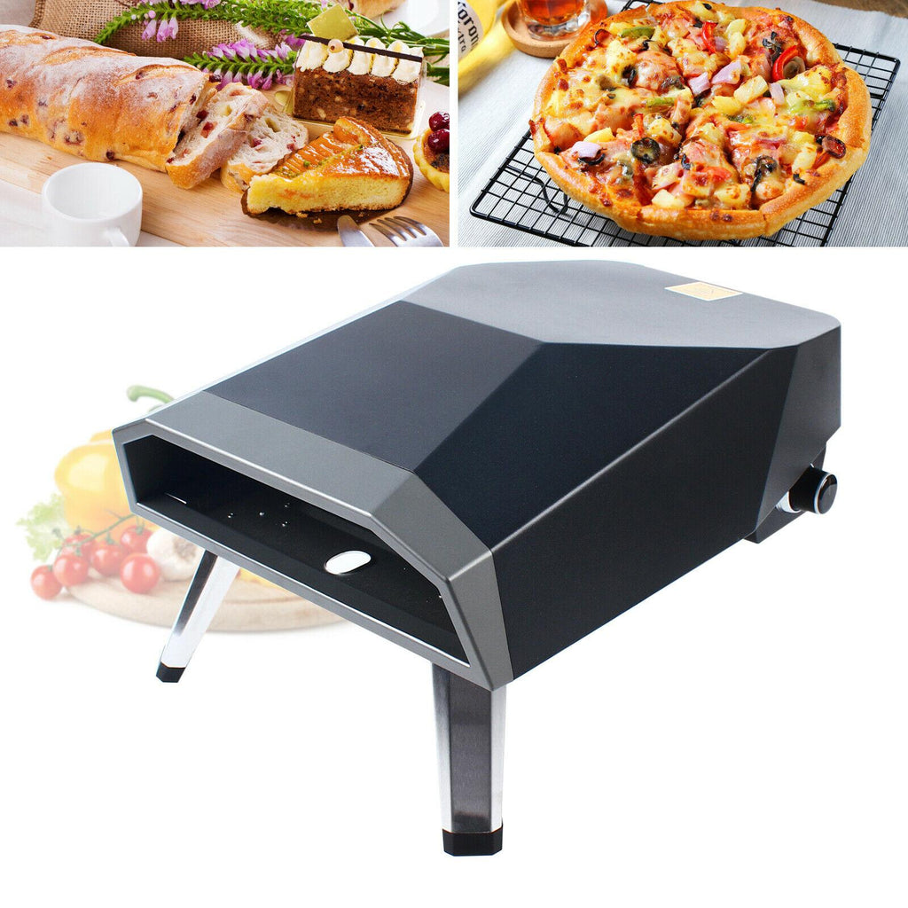 Gas-Powered Outdoors 12" Portable Pizza Oven Pellet Grill BBQ Food Grade