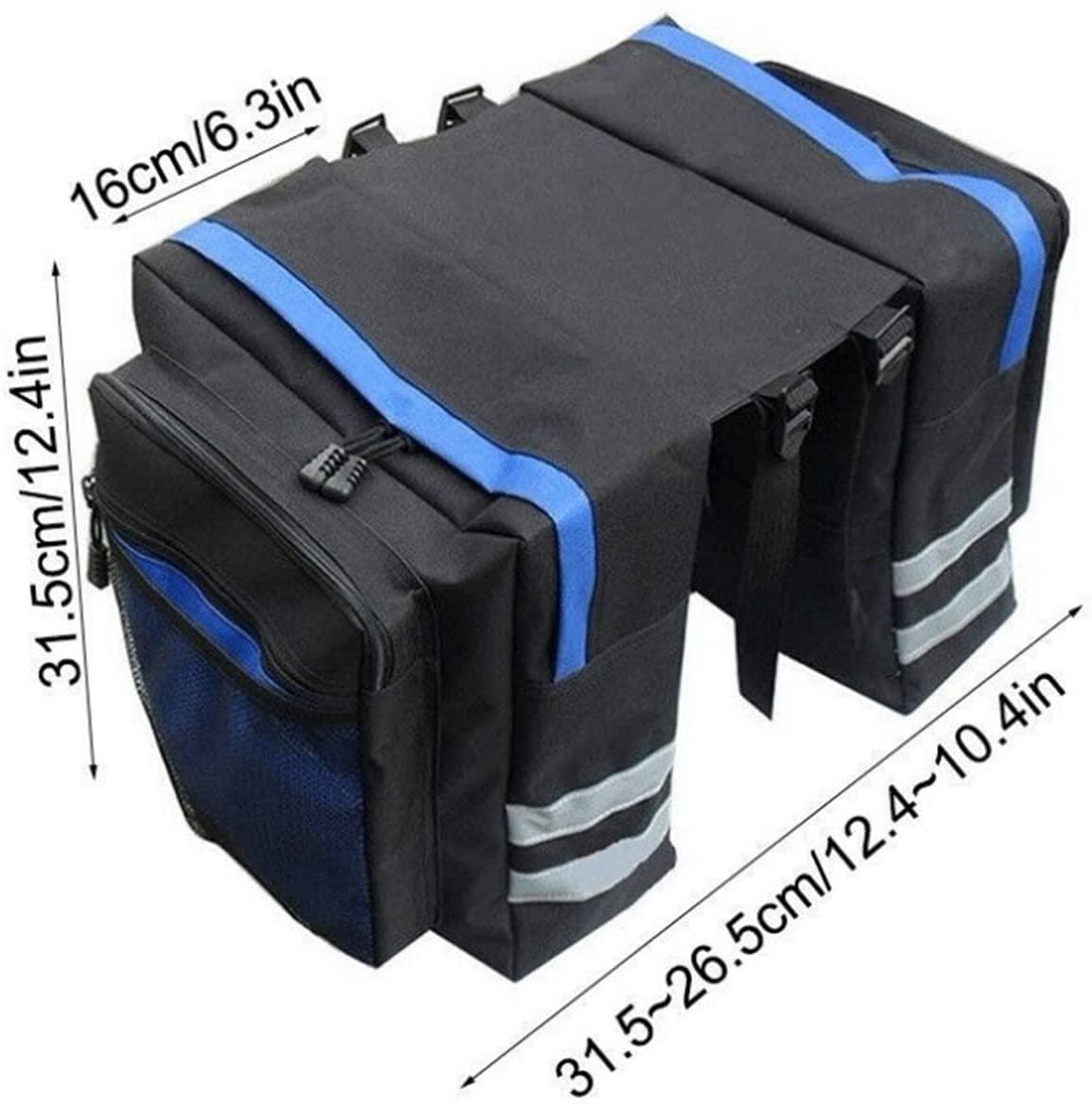DALIZHAI777 Bike Bag Bike Rear Seat Bag Large Capacity Bicycle Double Side Rear Rack Tail Seat Pannier Pack Luggage with Reflective Strip Travel Cycling Accessories Bicycle Accessories (Color : Blue)