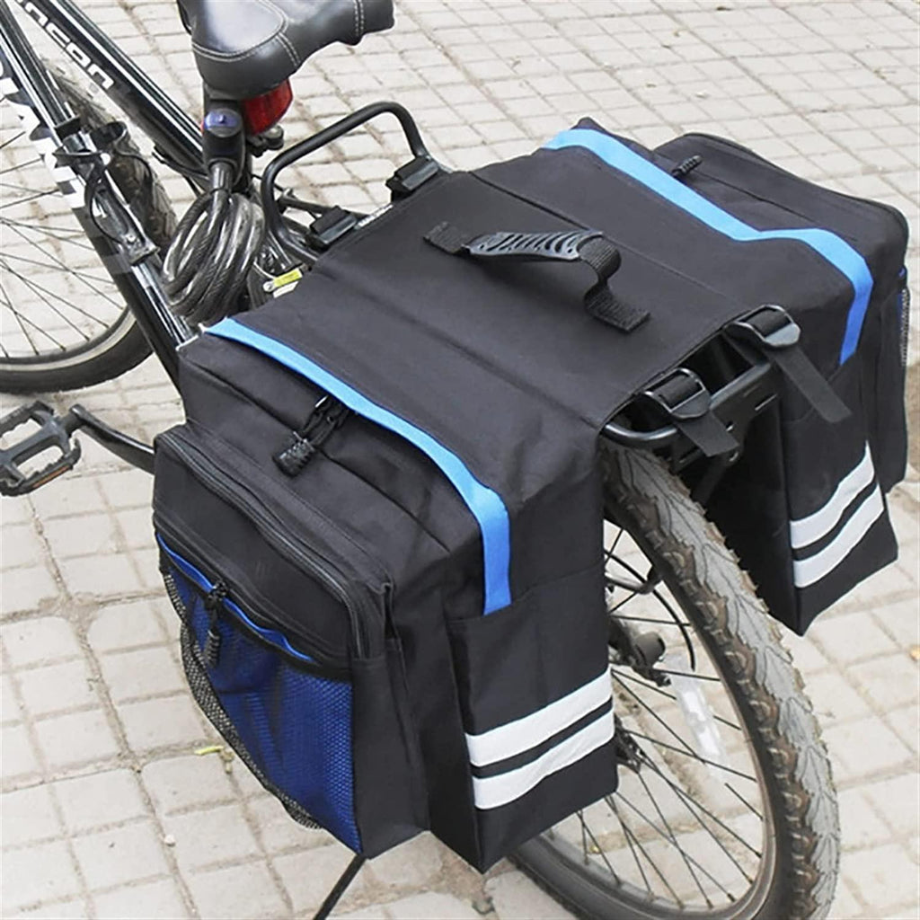 DALIZHAI777 Bike Bag Bike Rear Seat Bag Large Capacity Bicycle Double Side Rear Rack Tail Seat Pannier Pack Luggage with Reflective Strip Travel Cycling Accessories Bicycle Accessories (Color : Blue)