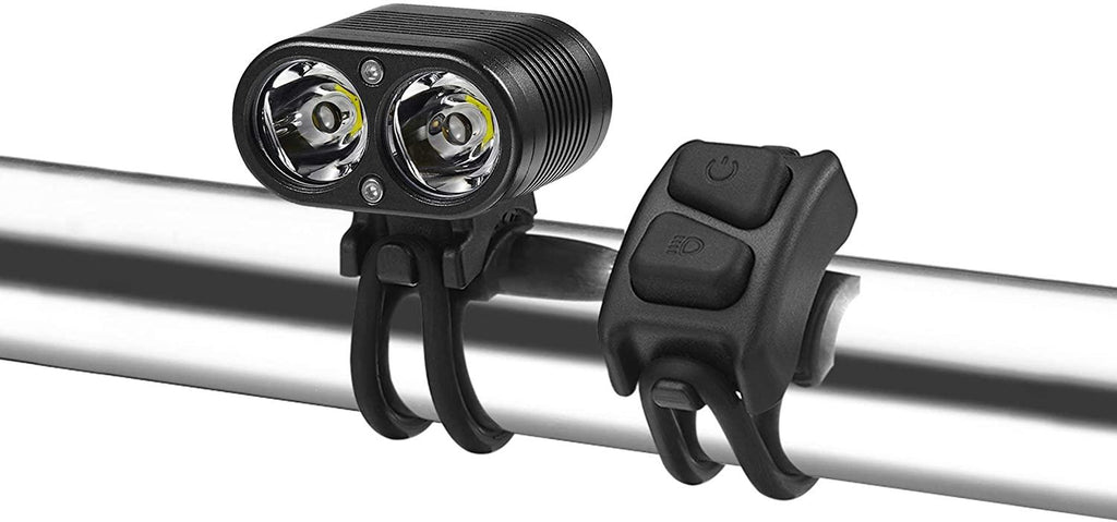 Gemini Duo 2200 Multisport USB Rechargeable Front Bike Light, Road & Mountain Bicycle LED Headlight, Programmable Modes, Wireless Remote, 1-Year Warranty