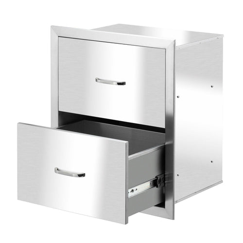 18"x 20"  Steel -in Barbecue Outdoor Kitchen Double Drawer Unit