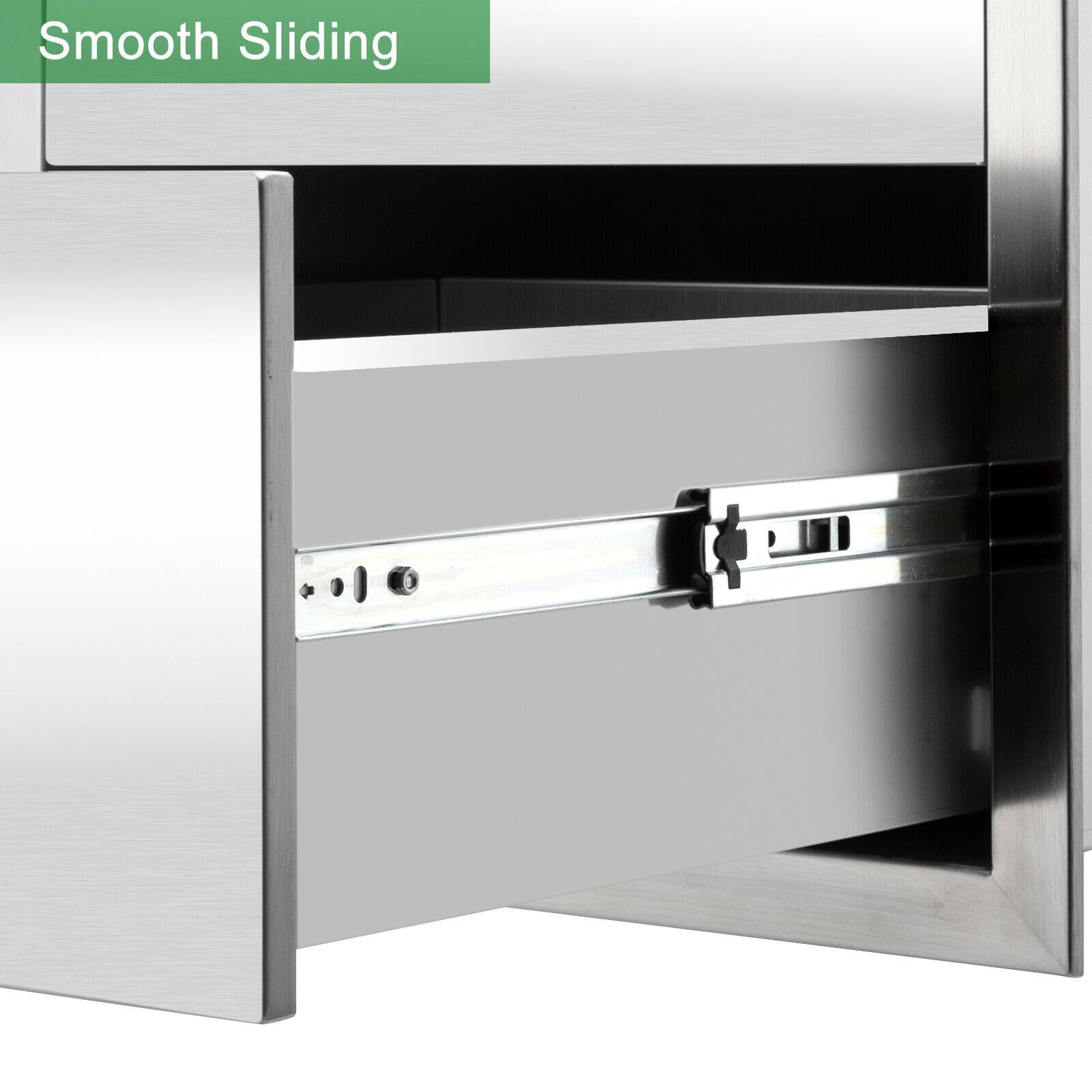 18"x 20"  Steel -in Barbecue Outdoor Kitchen Double Drawer Unit