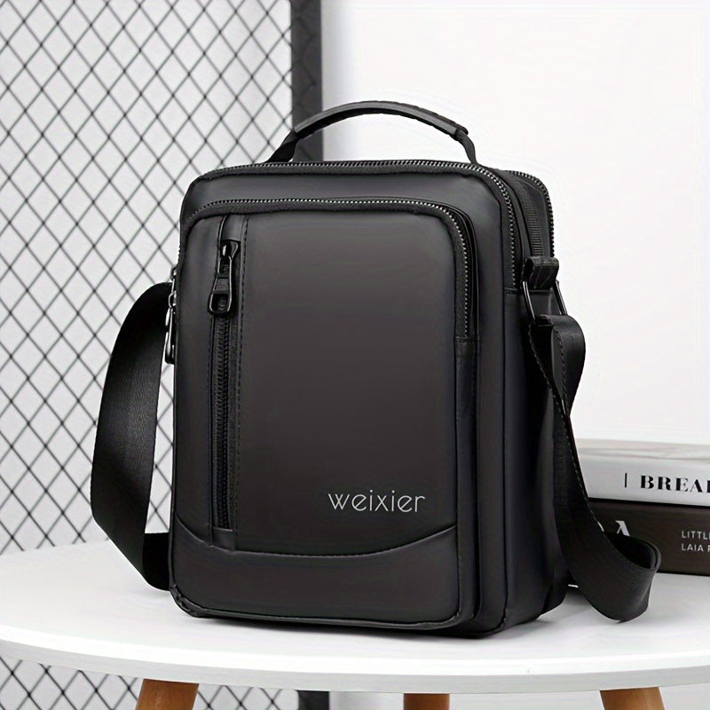 WEIXIER 1/2pcs Crossbody Bag, Men's Shoulder Bag, Retro Faux Leather Vertical Business Casual Satchel Bag, Men's Gift For Father/Anniversary