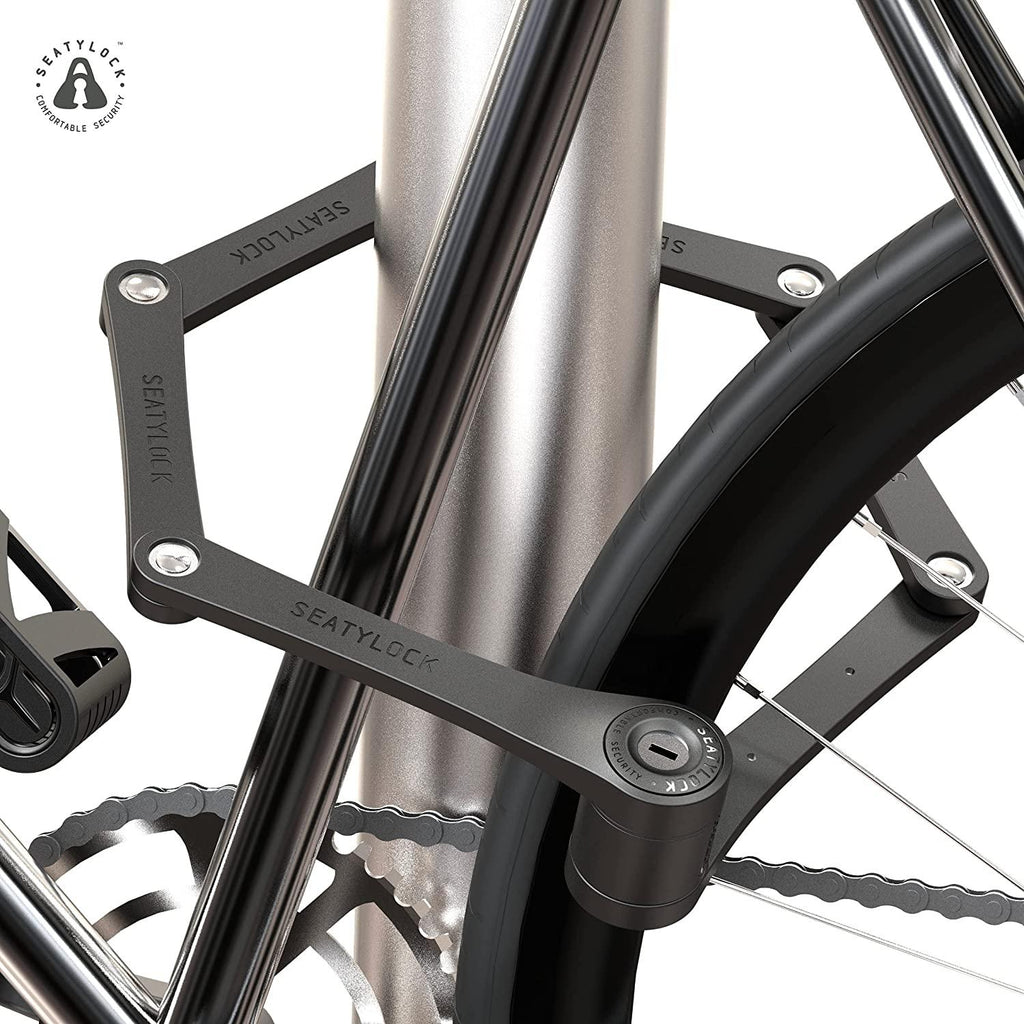 FoldyLock Folding Bike Locks - Set of 2 Matching Bike Locks with 6 Identical Keys - Patented Lightweight Heavy Duty Anti Theft Locks with Carrying Cases for Bicycles and Scooters (Compact Black)