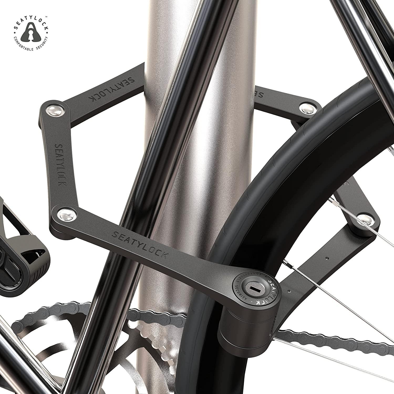 FoldyLock Folding Bike Locks - Set of 2 Matching Bike Locks with 6 Identical Keys - Patented Lightweight Heavy Duty Anti Theft Locks with Carrying Cases for Bicycles and Scooters (Compact Black)