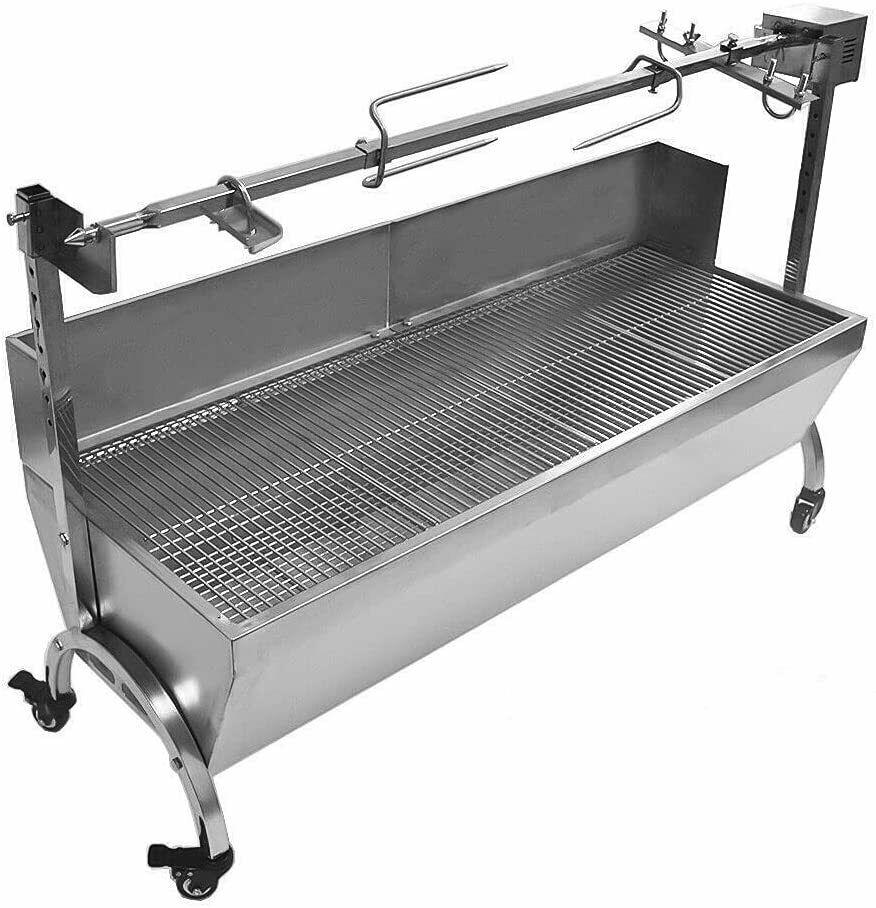 46" Lar Steel Charcoal Spit Roaster Rotisserie Pig Lamb Roast US