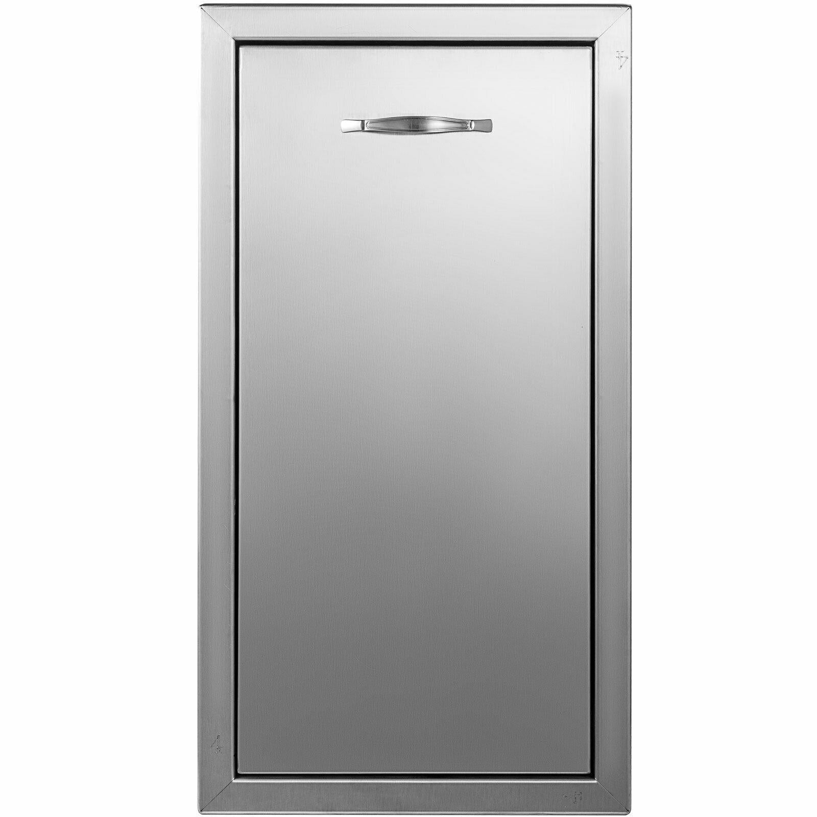 Pull Narrow Trash Drawer 13.6"x26"Outdoor Kitchen Trash Bin BBQ Island