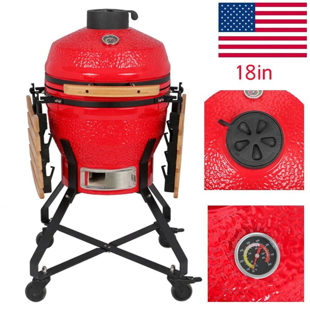 18in Steel Charcoal Grill Multiple CooSmoke Bake Roast For Courtyard Party