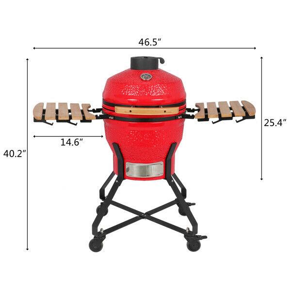 18in Steel Charcoal Grill Multiple CooSmoke Bake Roast For Courtyard Party