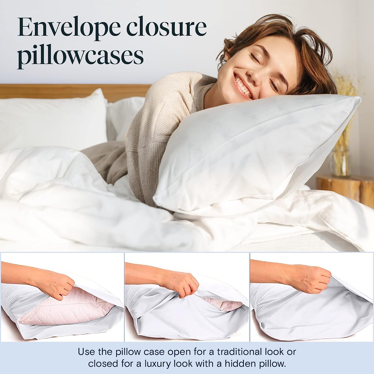 LuxClub 6 PC Queen Sheet Set Bamboo Sheets Deep Pockets 18" Eco Friendly Wrinkle Free Cooling Sheets Machine Washable Hotel Bedding Silky Soft - Snow White Fitted Sheet Queen Size