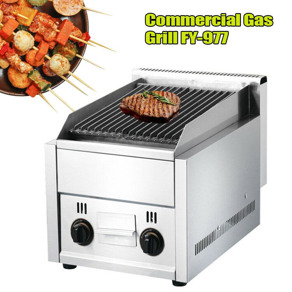 Commercial 2 Burner Gas Pizza Grill  Steel LPG Steak Beefer Gas Grill
